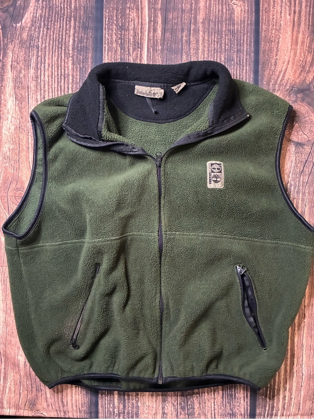 Timberland PRO Olive & Black Fleece Work Vest - Zip Front size M